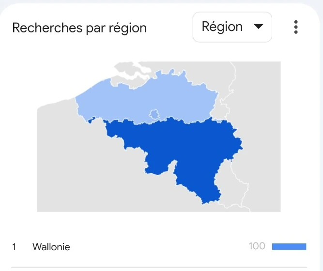 Carte des recherches liées au tapis de pierre en Wallonie